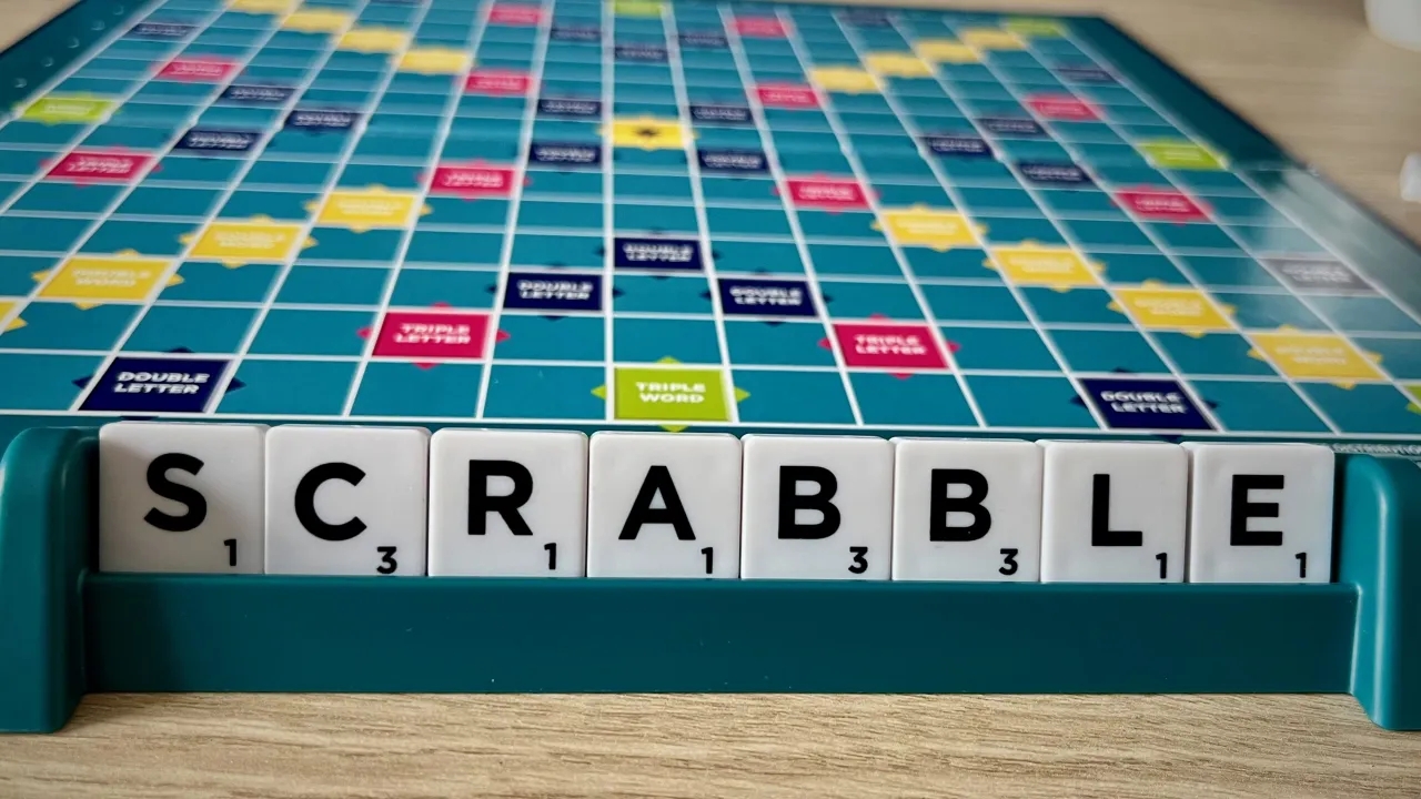 The letter tiles for the word Scrabble