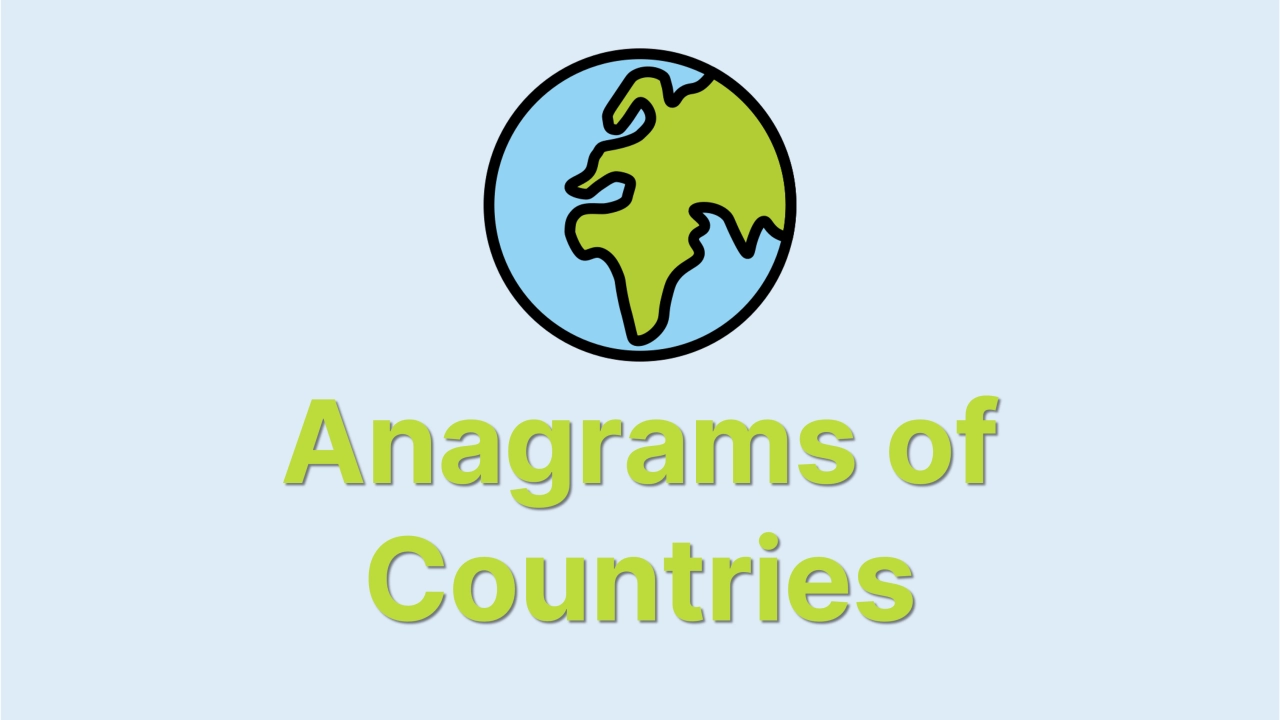 Anagrams of countries