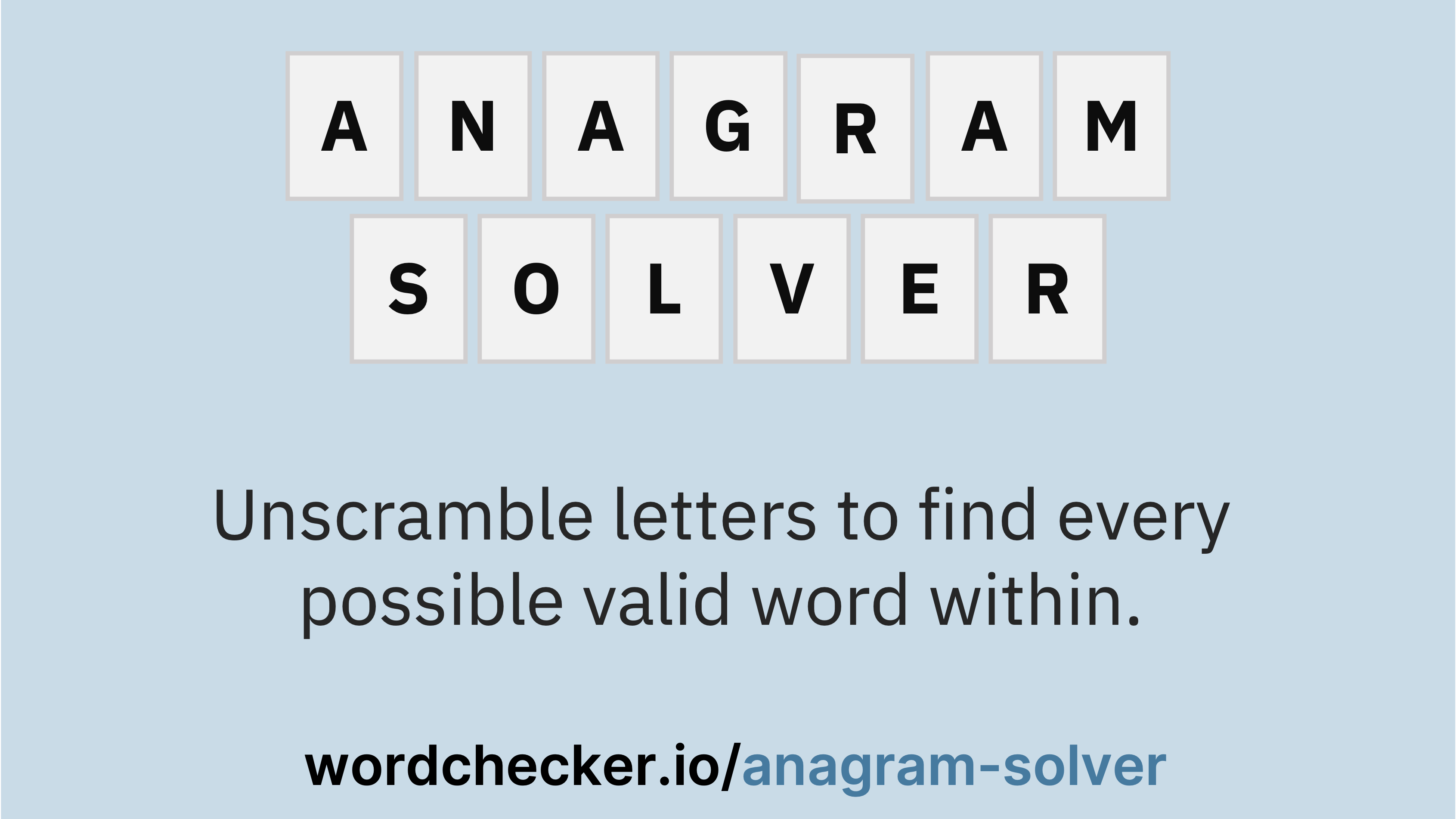 Anagram solver word checker